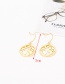 Fashion Gold Color Map Shape Design Earrings