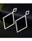 Fashion Silver Color Rhombus Shape Decorated Earrings
