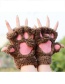 Fashion Brown Bear Paw Shape Design Gloves
