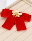 Fashion Red Flower Shape Decorated Bowknot Brooch