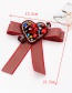 Fashion Red Heart Shape Decorated Bowknot Brooch
