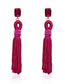 Fashion Yellow Pure Color Decorated Tassel Earrings