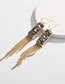 Fashion Gold Color Square Shape Decorated Tassel Earrings