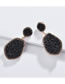 Fashion Black Irregular Shape Decorated Earrings