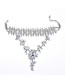 Fashion Silver Color Water Drop Shape Decorated Necklace