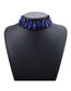Fashion Sapphire Blue Water Drop Shape Decorated Necklace