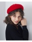 Fashion Claret Red Pure Color Decorated Berets