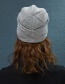 Simple Gray Bead Decorated Pure Color Hat