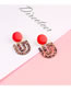 Vintage Pink Round Shape Decorated Earrings