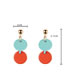 Simple Pink+blue Round Shape Decorated Earrings