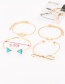 Fashion Gold Color Triangle Shape Decorated Bracelet (3 Pcs)