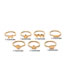 Fashion Silver Color Triangle Shape Decorated Ring (7 Pcs)