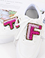 Fashion Pink+blue Letter W Shape Decorated Shoes Accessories