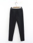 Fashion Black Pure Color Decorated Trousers