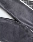Fashion Gray Stripe Pattern Decorated Trousers