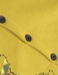Fashion Yellow Color Matching Decorated Coat