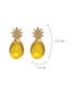 Vintage Orange Pineapple Shape Decorated Earrings
