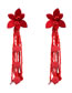Fashion Red Bead Decorated Earrings