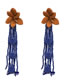 Fashion Blue Bead Decorated Earrings