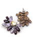 Fashion Purple Diamond Decorated Earrings