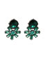 Fashion Green Diamond Decorated Earrings