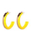Fashion Yellow Pure Color Decorated Earrings