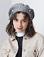 Fashion Gray Pearl Decorated Pure Color Berets