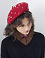 Fashion Claret Red Pearl Decorated Pure Color Berets