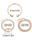 Simple Gold Color Round Shape Decorated Bracelet (3 Pcs )