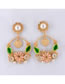 Vintage Gold Color Flower Shape Decorated Earrings