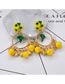 Fashion Gold Color+yellow Feather Decorated Earrings