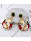 Vintage Multi-color Flower Shape Decorated Earrings