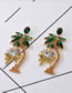 Fashion Gold Color+green Tree Shape Decorated Earrings