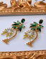 Fashion Gold Color+green Tree Shape Decorated Earrings