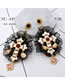 Fashion Black+gold Color Cross Shape Decorated Earrings