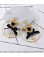 Fashion Black+gold Color Heart Shape Decorated Earrings