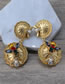 Vintage Gold Color Pearl&diamond Decorated Earrings