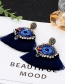 Fashion Navy Eye Shape Decorated Earrings