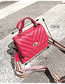 Fashion Pink Buckle Decorated Pure Color Handbag