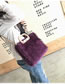 Fashion Purple Pure Color Decorated Handbag