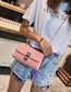 Fashion Pink Buckle Shape Decorated Shoulder Bag