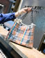 Fashion Multi-color Grid Pattern Decorated Shoulder Bag