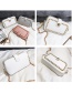 Fashion White Square Shape Decorated Shoulder Bag