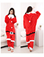 Fashion Red Color Matching Decorated Pajamas (2 Pcs )