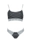 Sexy Black Stripe Pattern Decorated Bikini