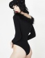 Fashion Black Pure Color Decorated Off Shoulder Jumpsuit