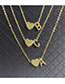 Simple Gold Color Letter A&heart Shape Decorated Necklace