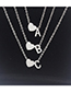 Simple Silver Color Letter B&heart Shape Decorated Necklace