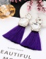 Fashion Black Square Shape Decorated Tassel Earrings