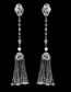 Fashion Silver Color Diamond Decorated Earrings (1 Pc)